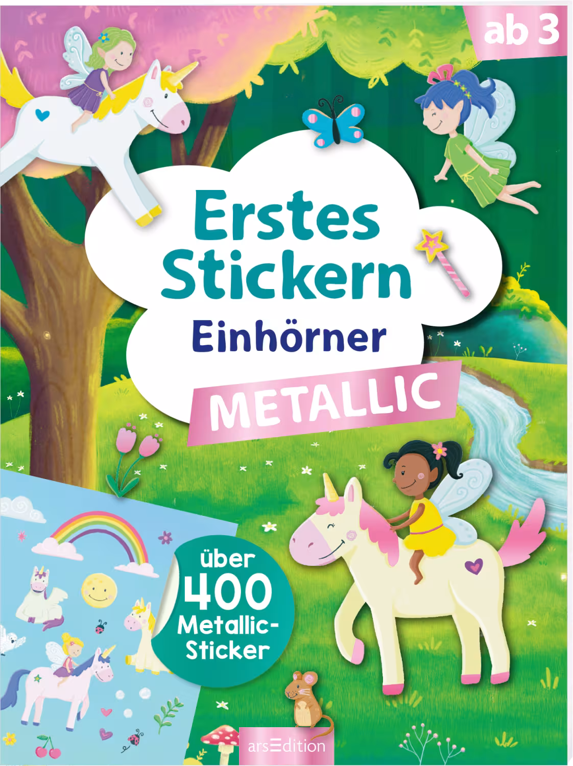 Erstes Stickern Metallic - Einh&ouml;rner