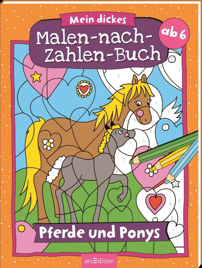 Mein dickes Malen-nach-Zahlen-Buch, Pferde und Ponys