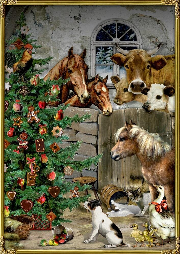 Weihnacht im Stall - Wand-Adventskalender