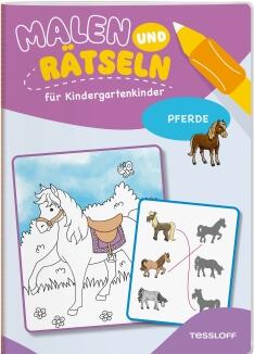 Malen und Rätseln für Kindergartenkinder - Pferde