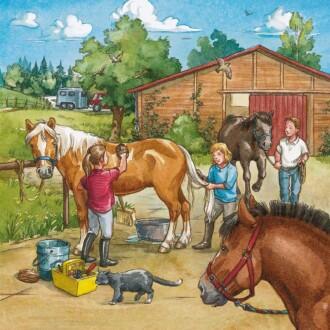 3 x 49 Teile Puzzle: Mein Reiterhof