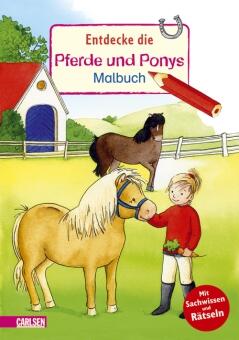 Entdecke die Pferde und Ponys Malbuch