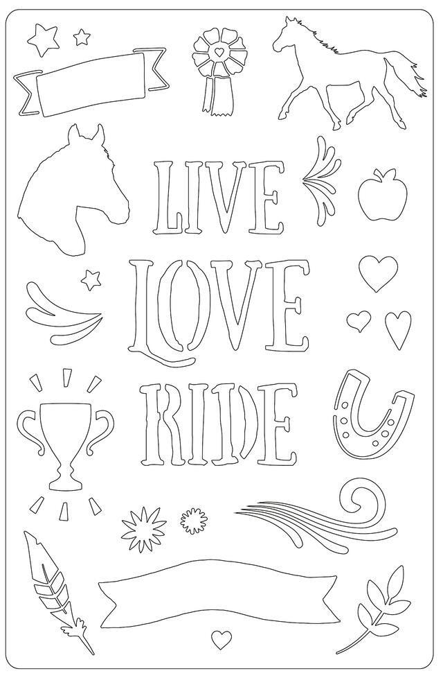 Pferdefreunde - My Handlettering Journal mit Schablone und Stiften